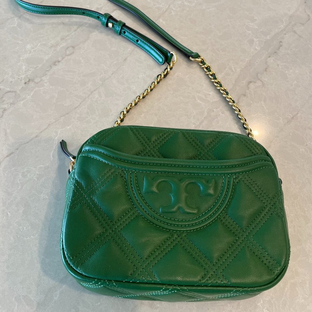 Tory Burch Fleming Quilted Leather Camera Bag
